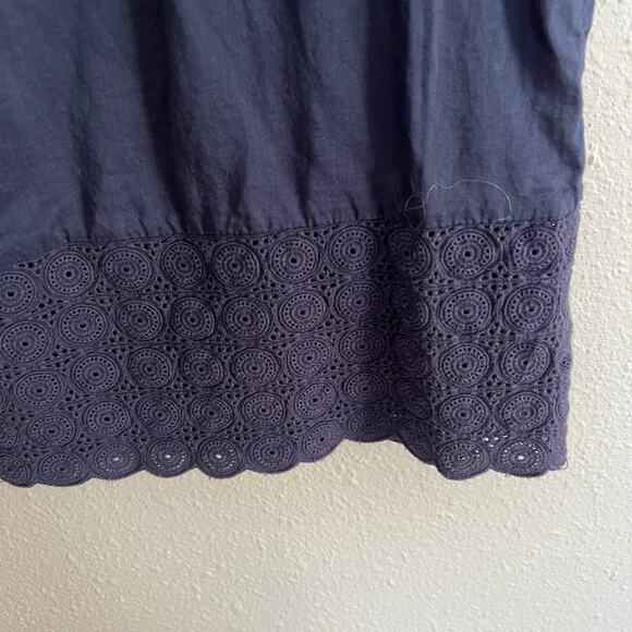 Calypso St. Barth For Target Blouse Navy Blue Button Up Roll Tab Sleeves Sz M - Picture 4 of 7